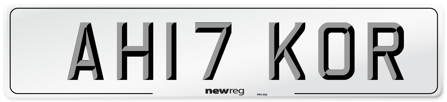 AH17 KOR Number Plate from New Reg